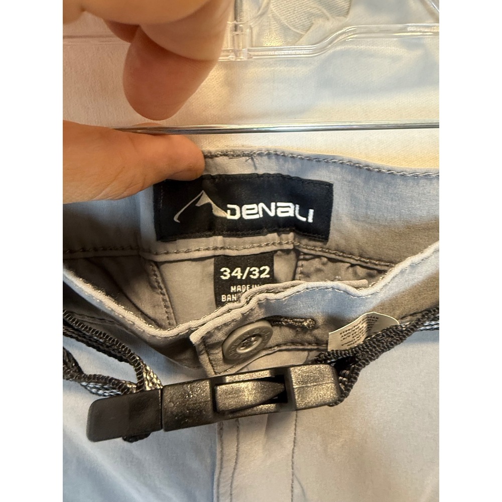 Denali Convertible Cargo Pants‎ Hiking Travel Outdoor Gray Belted 34x32 Athletic - Picture 2 of 3